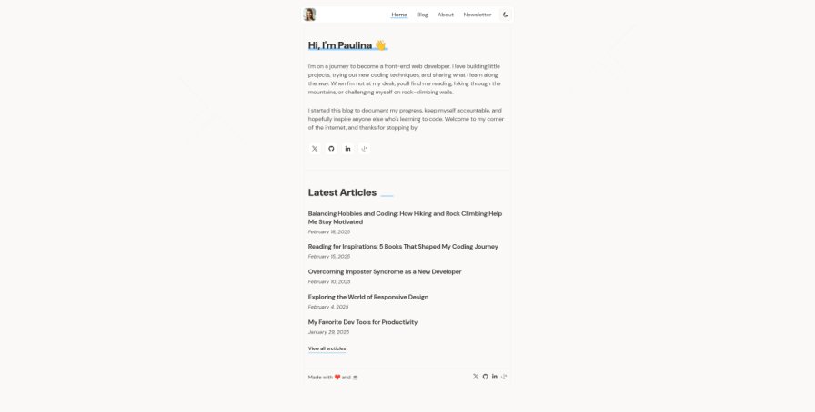 preview of personal blog site